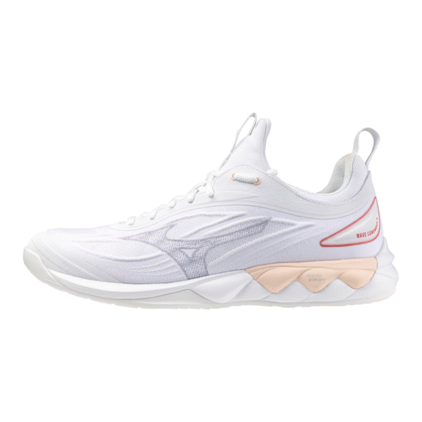 Mizuno Wave Luminous 3 Women Squashsko (White/Aleutian/Cloud Pink)